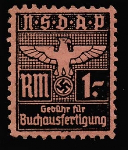 1934 NSDAP 1 RM Membership Dues Stamp